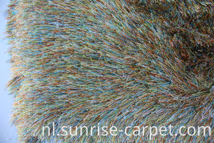 Thin Polyester Shaggy Rug Long Pile mix color